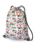 Drawstring Backpack Hawaiian Adventure White