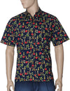 Dress Shirt Button-Up Hula Girls Navy Two Palms