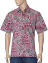 Honu Pineapples Button-Up Dress Hawaiian Shirt Red Two Palms