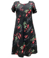 Dress with Cap Sleeves Flamingo Black Paradise Found