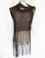 Brown Sheer Fishnet Fringed Evening Wrap Shawl Brown