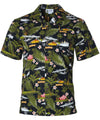 Fantasy Island Airplane Aloha Shirt Black