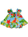 Fashion Plumeria Baby Clothes 2 Piece Capri Set Blue RJC