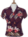 Fern Hibiscus Women Shirt Purple Two Palms