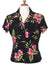 Okalani Fitted Hawaiian Shirt for Women Black Two Palms