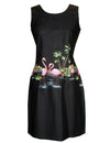 Flamingo Oasis Short Hawaiian Dress Black KY