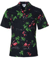 Flamingo Ripple Shirt Black Aloha Republic