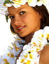 Natural Color Plumeria Flower Silk Lei