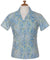 Fresh Pineapples Women Fitted Hawaiian Blouse Light Blue Mae Young Designs