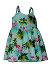 Girls Bungee Sundress Flamingos Sage Pacific Legends