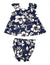 Baby Girl Clothes 2 Piece Hawaii Capri Set Classic Hibiscus Pareo Navy Hilo Hattie