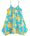 Plumerias Girls Dress Turquoise RJC