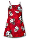 Girls Flower Dress Spaghetti Straps Tropical Ka Pua Red Pacific Legend