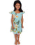 Girls Flower Rayon Dress Island Ceres Green Two Palms