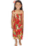 Girl's Flower Red Dress Smock Top Ula Ula Hibiscus Red Two Palms