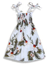 Girl's Tube Top Hanapepe Dress with Orchids White Two Palms