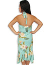 Halter Open Back Hawaiian Dress Tea Length Island Ceres