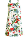 Hawaiian Dress A-Line Back Cutout Ilikai Bouquet White RJC