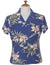 Hawaiian Fitted Shirt for Women Pali Orchid Blue Two Palms