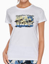 Hawaiian Islands Design Tee for Women White Shaka Time Hawaii