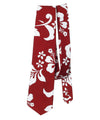 Necktie Hawaiian Design Island Hibiscus Red Red