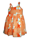 Hawaiian Plumeria Girl's Flower Dress | Orange