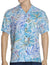 Hawaiian Rayon Shirt Watercolors Palms Light Blue