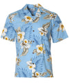 Hawaii Shirt Hibiscus Trend Design Light Blue Two Palms