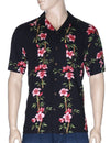 Hawaiian Shirt Bamboo Hibiscus Island Black