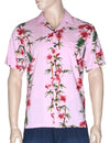 Hawaiian Shirt Bamboo Hibiscus Island Pink