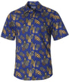 Hawaiian Shirt Fiesta Pineapples Navy Mae Young Designs