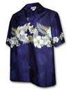 Hawaiian Shirt Hibiscus Band Maika Navy Pacific Legends