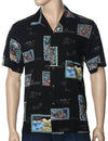 Hawaiian Shirt Island Vacation Postcards Black Two Palms