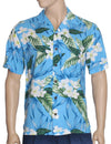 Hawaiian Shirt Plumeria Maile Sky Blue