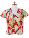 Heliconia Hawaiian V-Neck Blouse Red Paradise Found