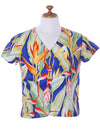 Heliconia Hawaiian V-Neck Blouse Royal Paradise Found