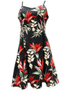 Heliconia Paradise Spaghetti Straps Short Dress Black Paradise Found