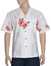 Hibiscus Chest Border Design Hawaiian Shirt White KY