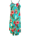 Hibiscus Maxi Spaghetti Dress with Scarf Hem