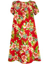 Hibiscus Pineapples Valley Pull Over Short Muumuu Dress Red RJC