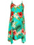 Hibiscus Short Hawaiian Dress with Scarf Hem Aqua RJC