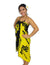 Black-Yellow Beach Sarong Cover-Up Hibiscus Black-Yellow