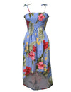 High Low Smock Midi Dress Waipio Hibiscus Blue Fits XS to XL (2-16) KY