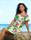 Hoku Short Summer Dress 2-Way Semi-Backless w/ Sleeves