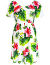 Hoku Short Summer Dress 2-Way Semi-Backless w/ Sleeves White RJC