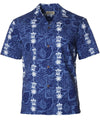 Honu and Palms Aloha Shirt Navy Royal Creations