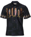 Honu Classic Surfboards Chest-Band Hawaiian Shirt Black Royal Creations