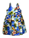 Hookipa Hibiscus Girls Flower Sundress Blue Pacific Legend