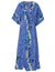 Ilima Flower Lei Caftan Hawaiian Dress Blue Fits S to 4XL (2-26) Royal Creations