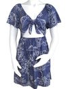 Island Discovery Short Summer Dress 2-Way Semi-Backless w/ Sleeves Navy RJC